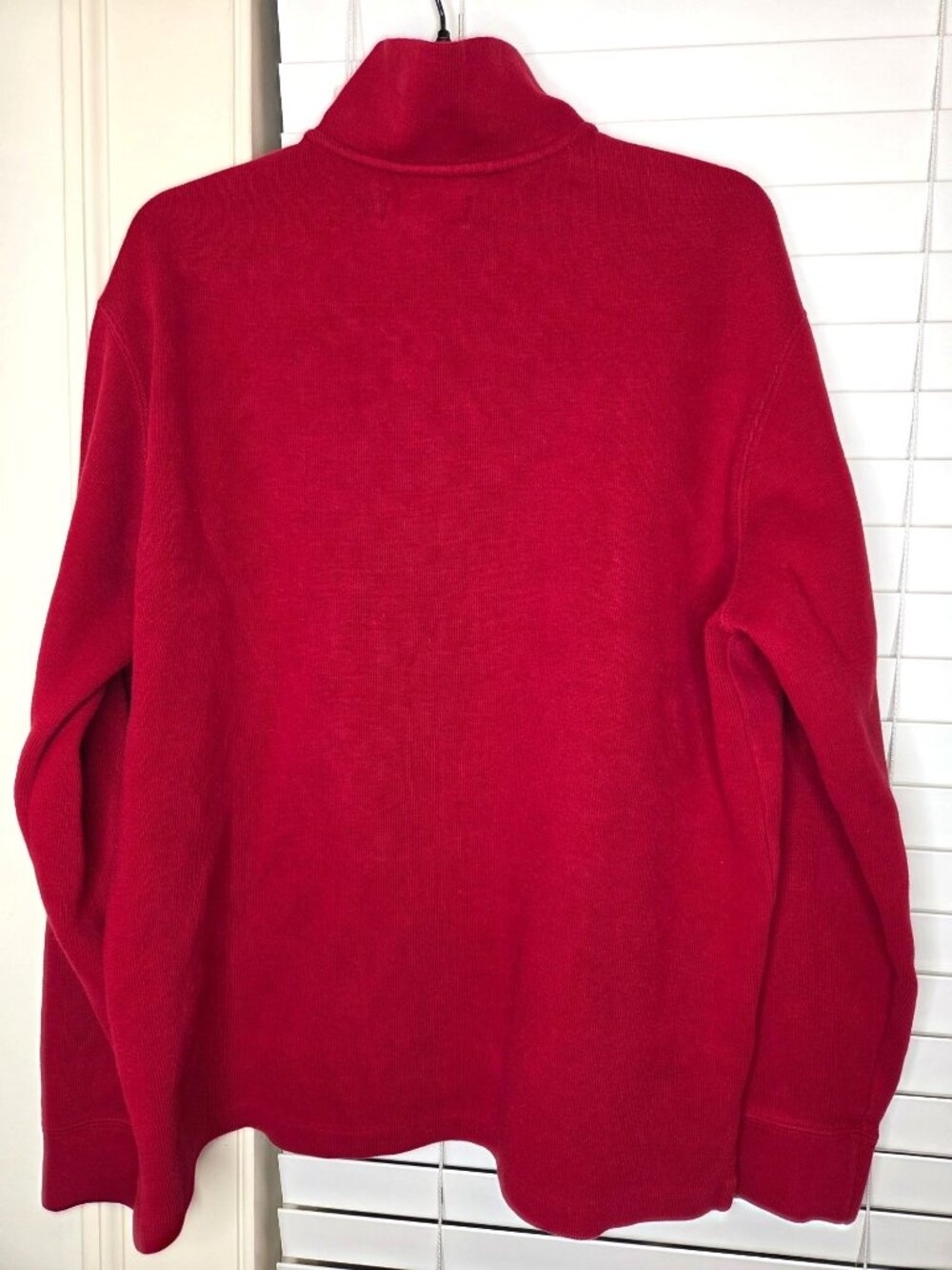 Polo Ralph Lauren Red 1/4 Zip Pullover Sweater Mens L 100% Cotton Classic Fit - Picture 4 of 6
